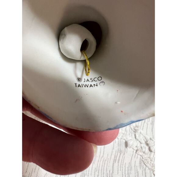 Vintage Lil Chimers Mouse Porcelain Bell Christmas Ornament Jasco - Picture 4 of 9